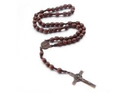2026 rosario Tejido a Mano Católico Cristiano Collar Jesús Cruz Pingente Joyería Religiosa