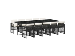 Garden Dining Set, Garden Dining Sets Vidaxl Preto Rattan / Vime (n/a)
