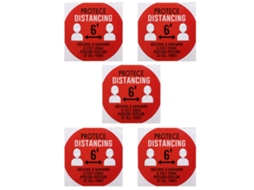 5pcs Adesivo de Chão para Distanciamento Social Marcador Sinal Laranja para Locais Públicos
