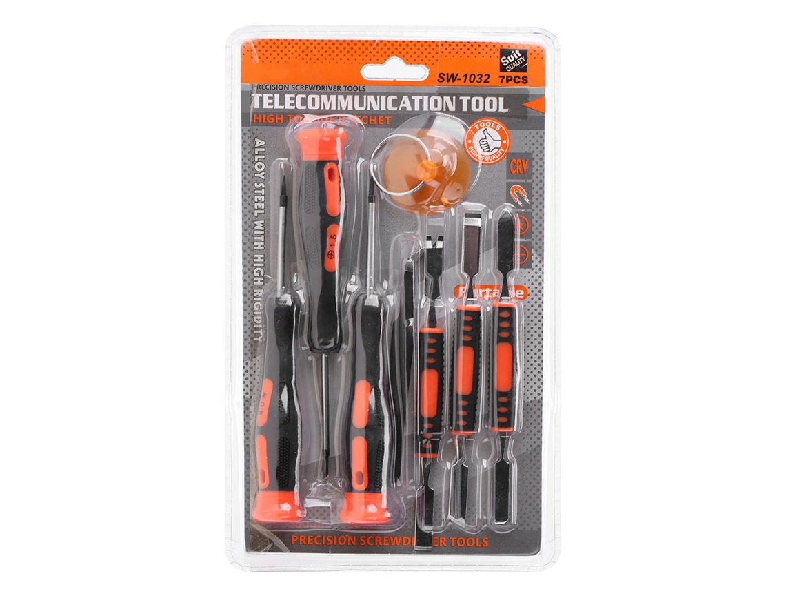 Yuru kit de Reparo Sw 1032 8 em 1 Chave de Fenda para Desmontar Telefone Celular e Tablet