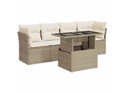 Garden Sofa Set, Garden Sofa Sets Vidaxl Bege Rattan / Vime (n/a)