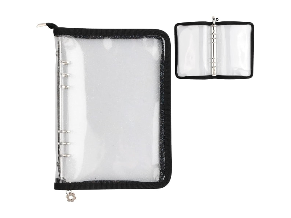 Capa Transparente com Zíper, Tamanho A5, À Prova D' Água, para Fichário de Folhas Soltas, em Pvc, Ideal para Miniaturas de Fichários BRILVIBERA