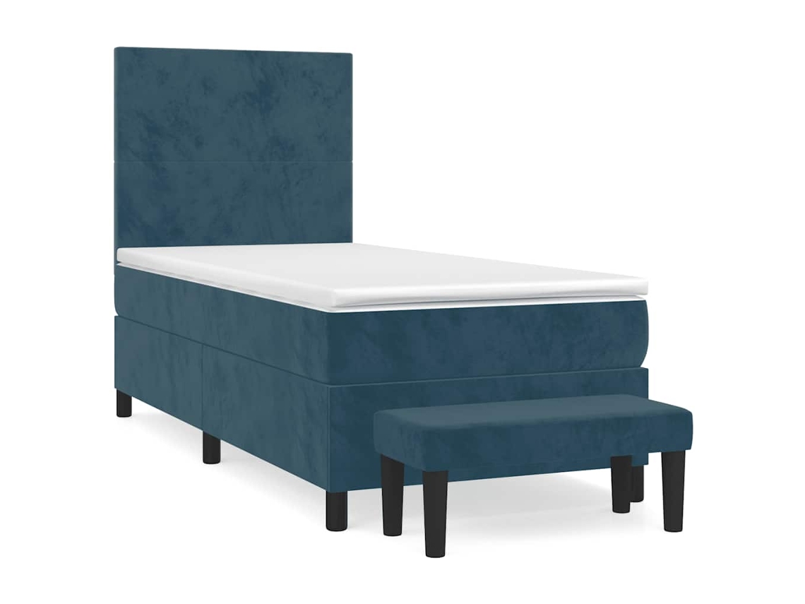 Box Spring Bed, Box Spring Beds Vidaxl Azul Veludo (100 X 200 Cm)