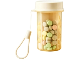 Porta Comprimidos Portátil, Hermético e Resistente À Umidade, para Mastigáveis, com 4 Compartimentos CHABERLU