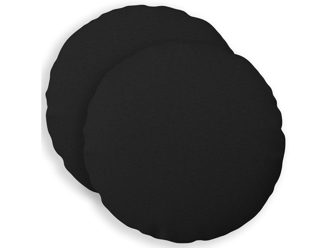 Vidaxl Capa Almofada 2 Unid. Heerlen Preto Ø 60 Cm Tecido
