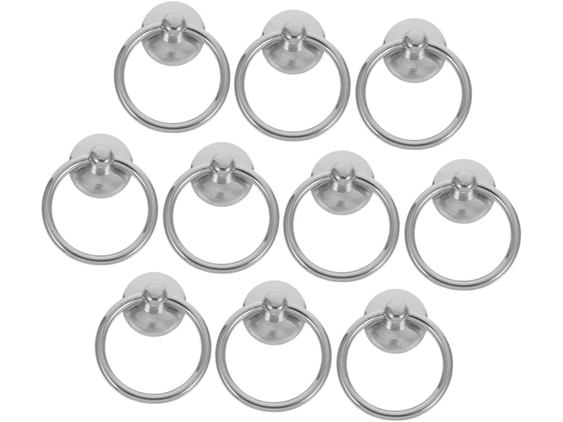 Conjunto De 10 Puxadores De Metal Com Argola Para Gavetas, Armários E Móveis.