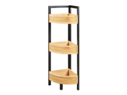 Estante de canto Tervola 3 níveis MDF 80x23x23cm - Preto/Natural [EN.CASA]