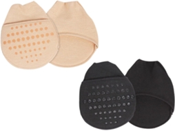 Meias Femininas Para A Parte Da Frente Do Pé, 2 Pares, Pretas, Algodão E Silicone, Respiráveis, Com Almofada