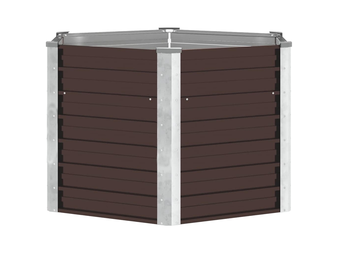 Vidaxl Canteiro Elevado Jardim Aço Galvanizado 129x129x77 Cm Castanho