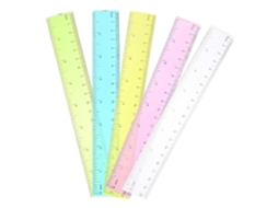 Régua Flexível de Plástico de 20cm, Conjunto de 5 Unidades, Ideal para Arquitetura e Design Artístico, Uso em Mesas e