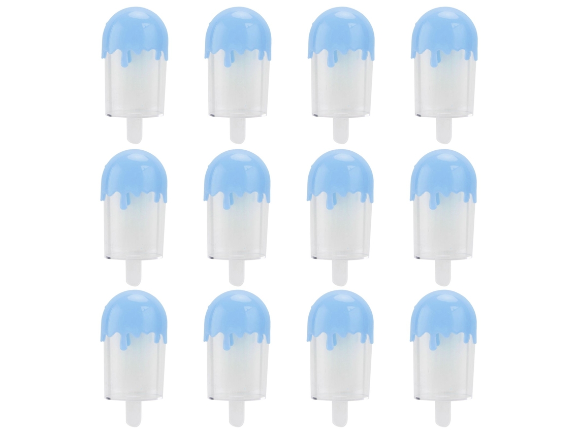 Conjunto de 12 Caixinhas de Doces Forma de Sorvete Plásticas para Festas Casamentos Presentes 11x5cm Azul com S/MARCA