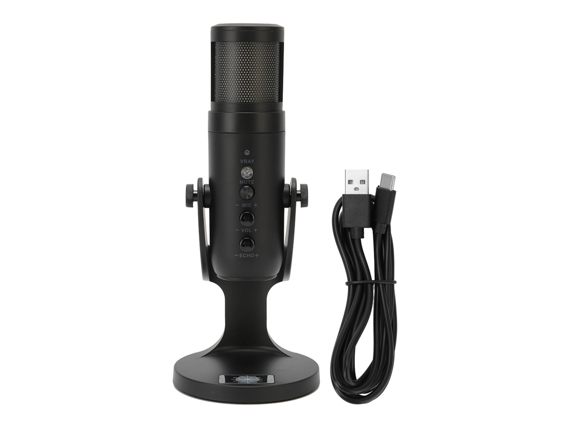 Aetheria microfone Condensador Usb com Luz Rgb Rotativo para Gravação em Pc Laptop Ios