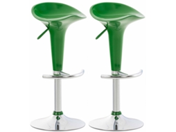 Conjunto de 2 bancos de bar em sela verde CLP