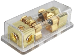 O porta-fusível protege contra sobrecarga para cabos de áudio de 60A, com base em ABS.