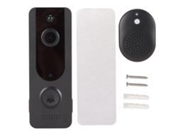 Campainha de Vídeo Inteligente Sem Fio Wi-Fi 720p Visão Noturna 2 Vias Bateria 5200mAh IP65 S/MARCA