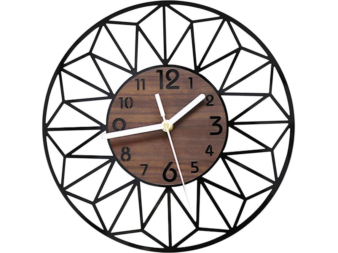 Relógio de Parede de Madeira e Acrílico 30cm Nova Line Design Vintage