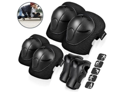 Joelheiras e cotoveleiras para crianças de 3 a 8 anos, equipamento de segurança para patinação, ciclismo e patinete, Enn Black