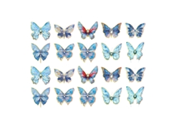 20 Adesivos de Borboleta Dourada Laser para Scrapbooking Cadernos Álbums de Fotos Letras Azul com S/MARCA