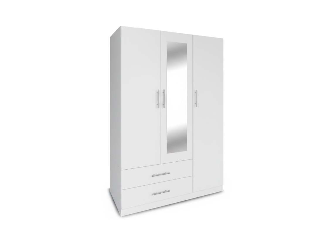Quarto Guarda Roupa Com 3 Portas, Com Espelho, Branco