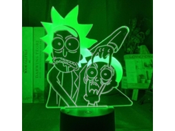 Luz De Noite 3d Led Rick And Morty Para Quartos Infantis Lâmpada De Mesa Com 7 Cores