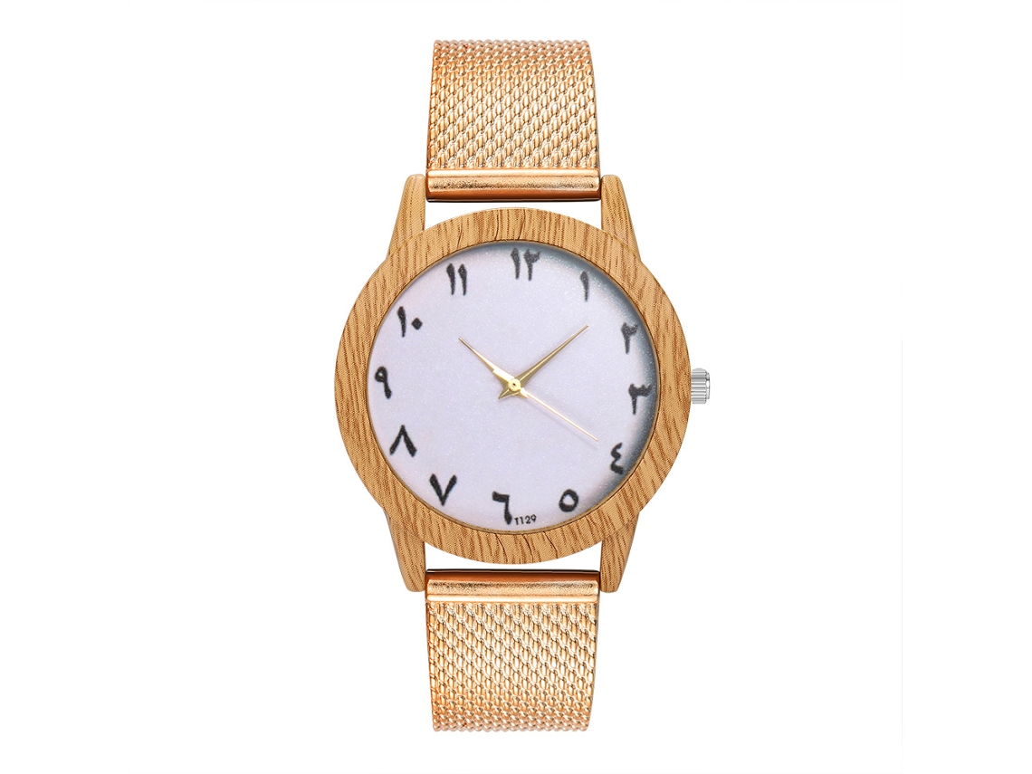 Relógio de pulso de quartzo com pulseira de silicone simples para homens e mulheres (ouro rosa)