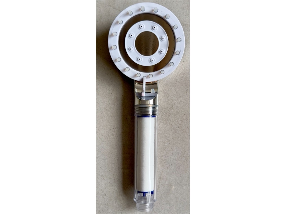 Chuveiro Branco 5 Funções 5 Jatos Alta Pressão 8x25cm VOLTEDGE