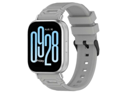 Pulseira De Silicone Preta Com Fivela E Padrão Vertical Para Xiaomi Watch 22mm