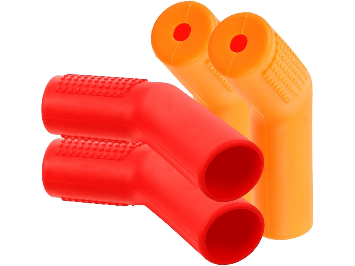 Capas De Silicone Para Protetores De Câmbio De Motocicleta, 2 Amarelas E 2 Laranjas.