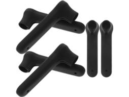 Conjunto De 6 Capas Silicone À Prova Colisão Para Maçanetas Portas Internas, Na Cor Preta