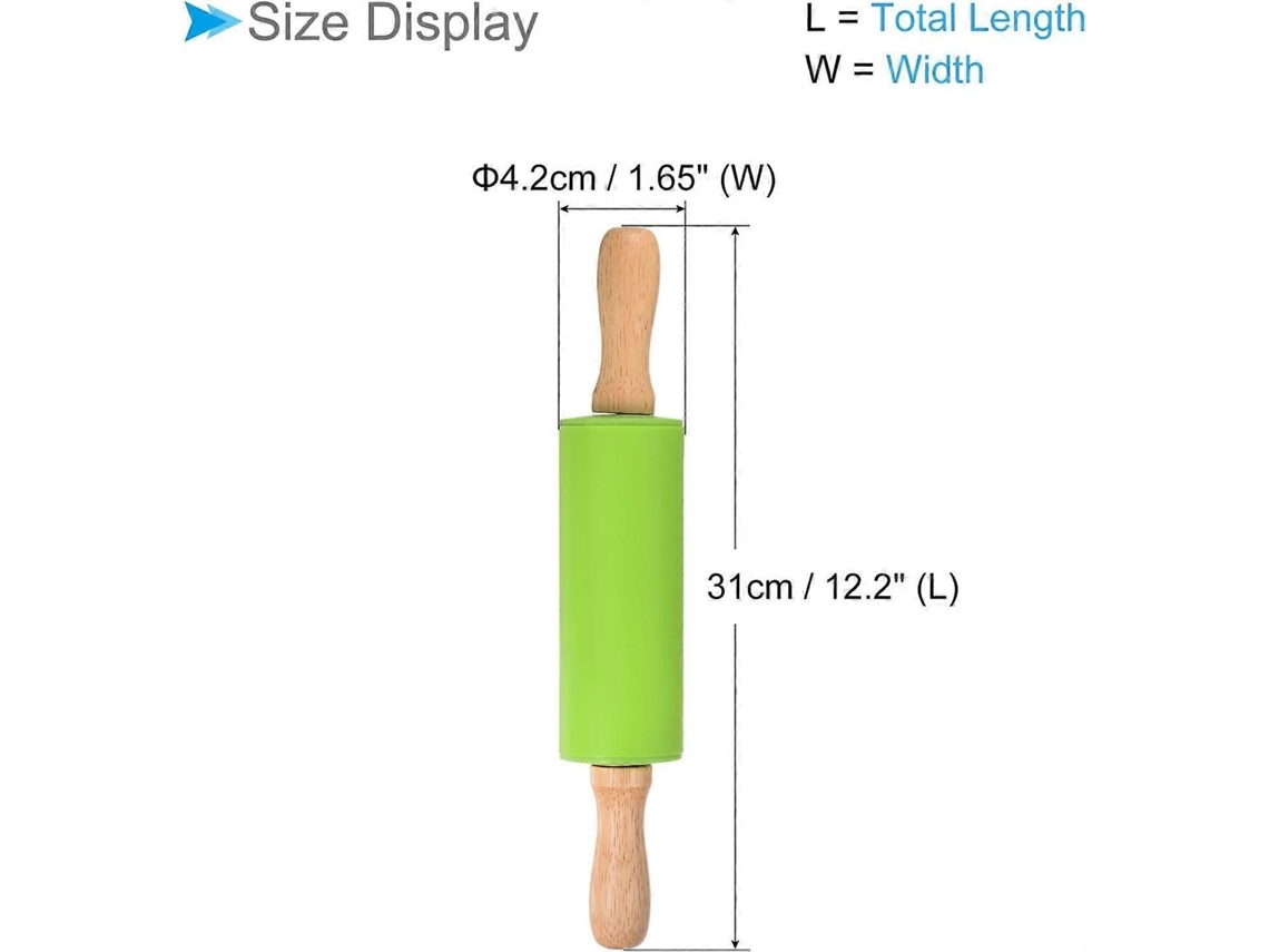 Rolo De Silicone Com Cabo De Madeira, 12,2 Polegadas, Para Assar E Diy