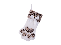 Laxiscreed Meias De Natal Brancas Com Patinhas De Gato Bordado E Toque De Pelúcia