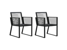 Cadeiras De Jardim 2 Pcs Vime De Pvc Preto Dkd Home Decor