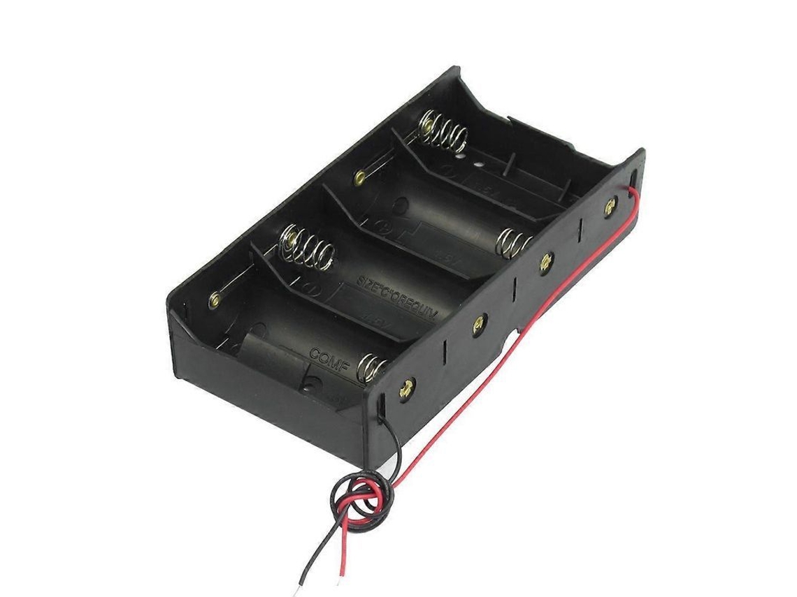 2026 suporte para Bateria D 4 X 1,5v com Fios Preto Caixa de Apoio para Baterias