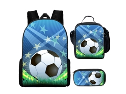 Mochila infantil Aquaforge Perfect Football, lancheira para estudantes