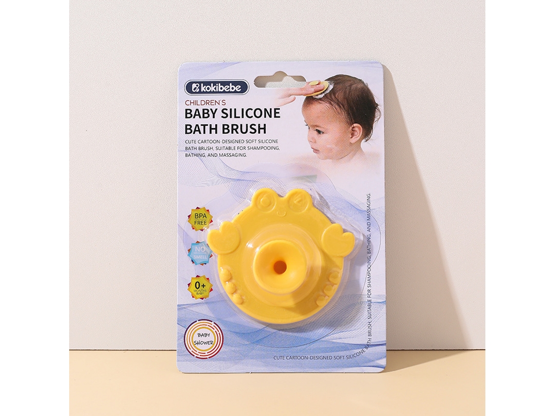 Escova do Champô do Banho da Massagem Das Crianças AOZORZ (amarelo 15*10cm)