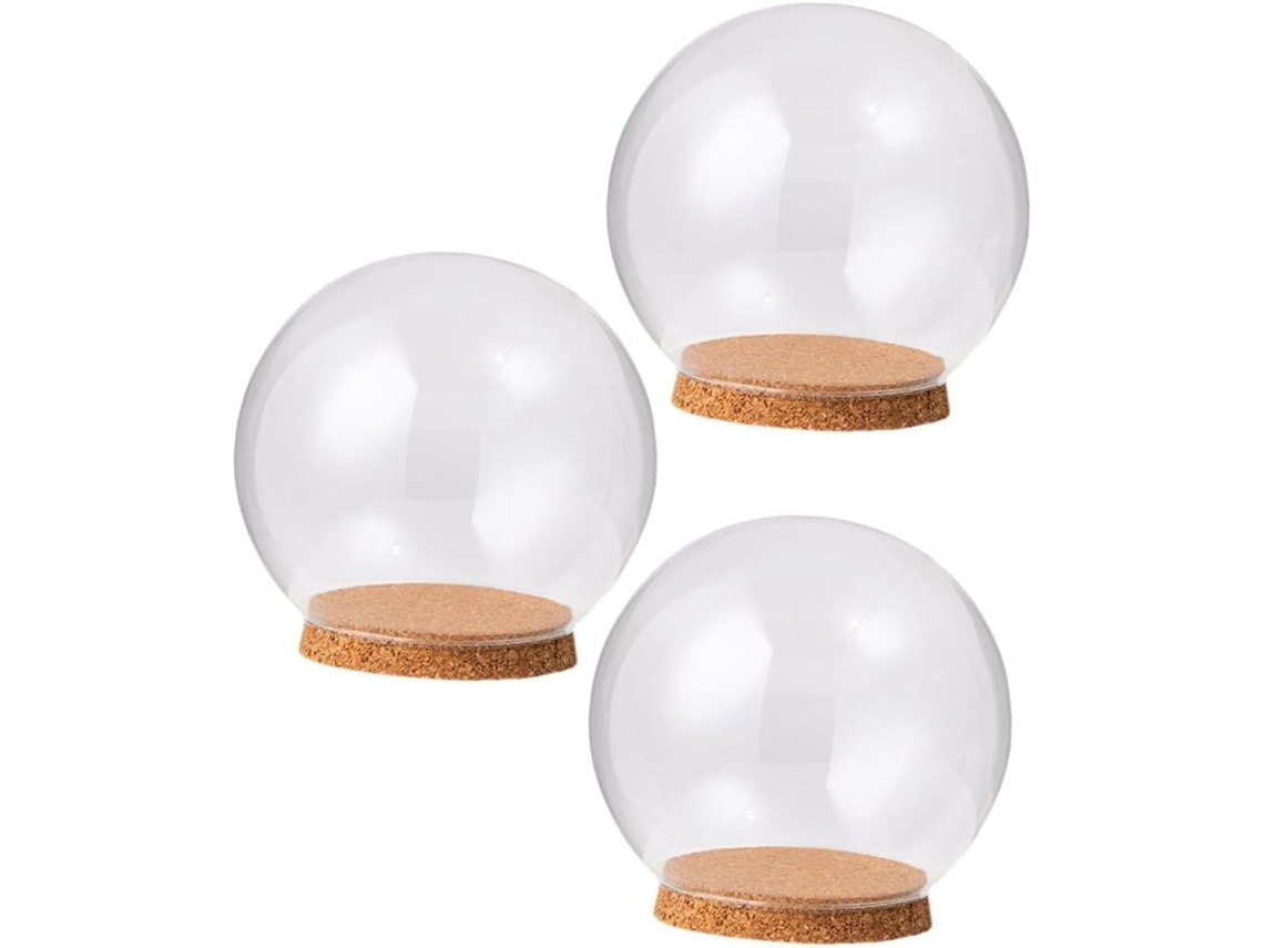 Conjunto De 3 Cloches Em Vidro Transparente