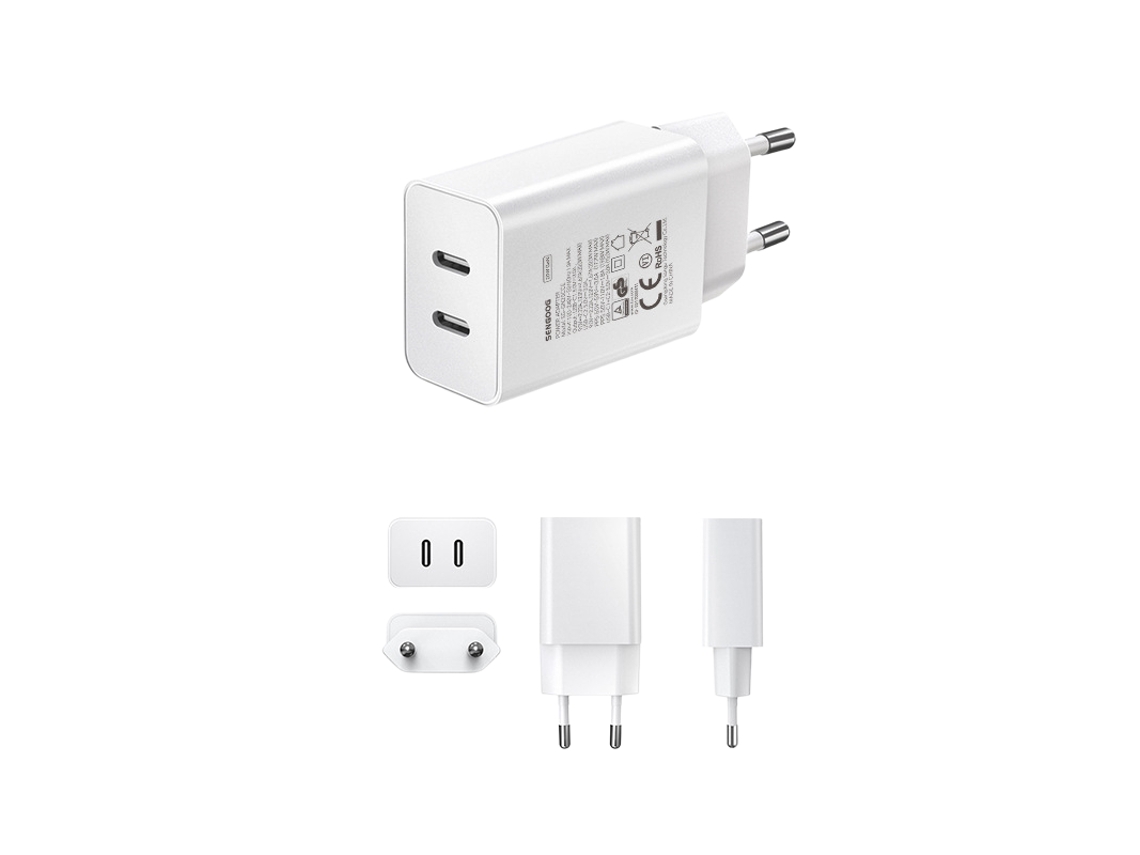 Carregador Rápido Usb-c Duplo, Adaptador Universal Para O Setor, Em Conformidade Com Os Padrões Europeus, Para Pequenos Aparelhos Elétricos.