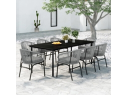 Pcs Conjunto De Jantar Para Jardim Cinzento Dkd Home Decor