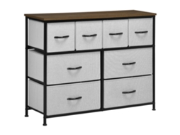 Cômoda com 8 gavetas, estrutura de tecido, aço, 100x30x78cm, preto | S/MARCA