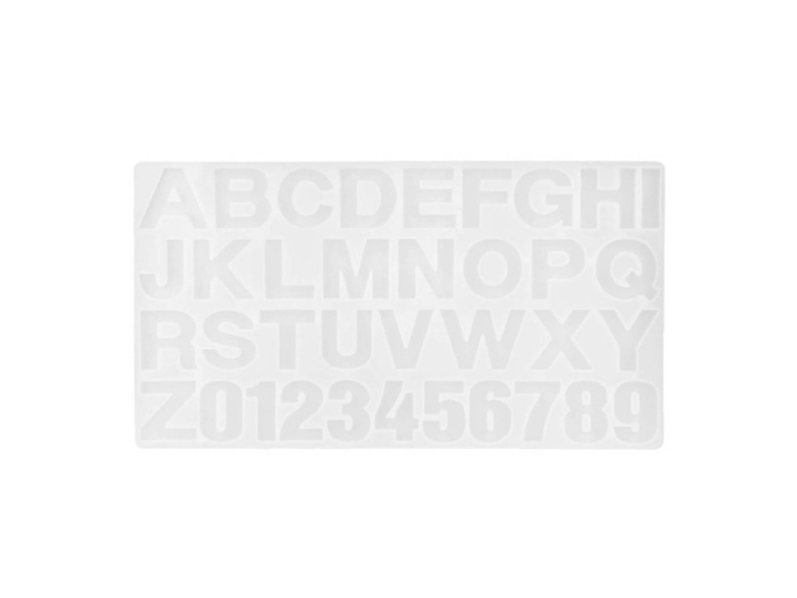 Molde de silicone transparente flexível com números e letras para decoração diy e pingentes S/MARCA