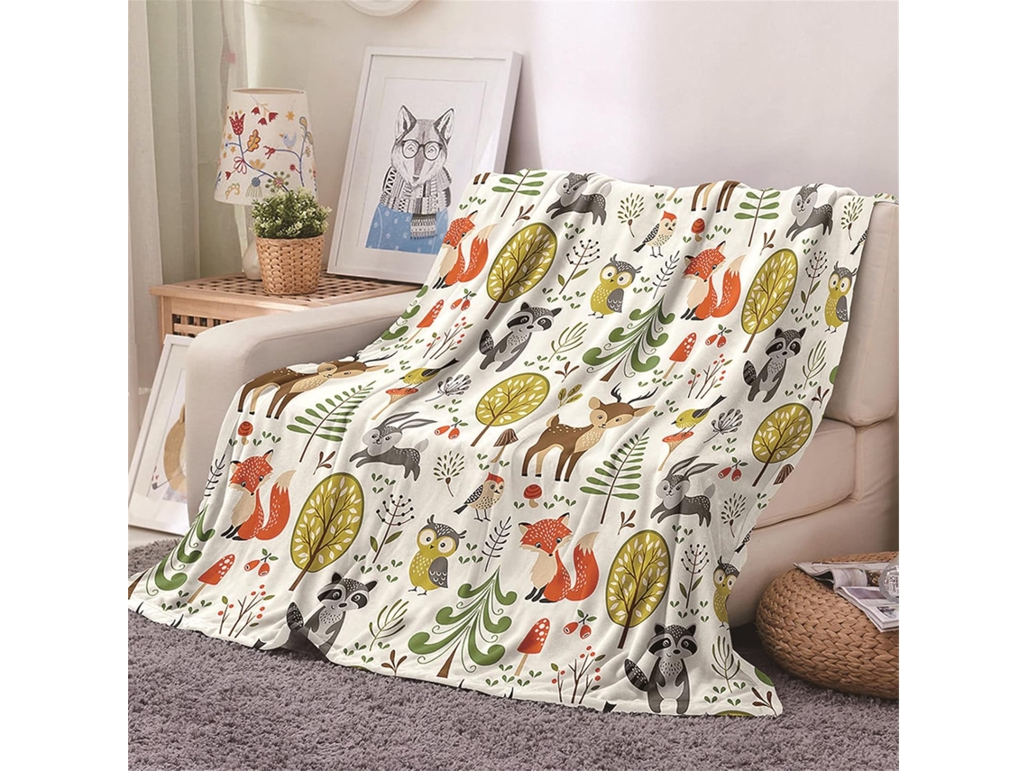 Manta de Lã Flanelada Fansu com Estampa 3d Macia e Quente Microfibra para o Inverno Ideal Cama Ou Sofá Adequad