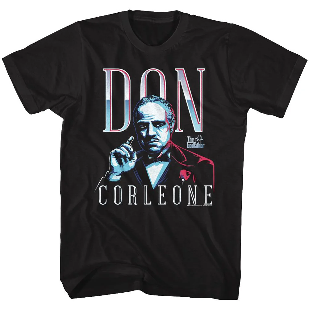 Unisex Adult T-shirt Rockinstone Godfather Don Corleone Black Sizel