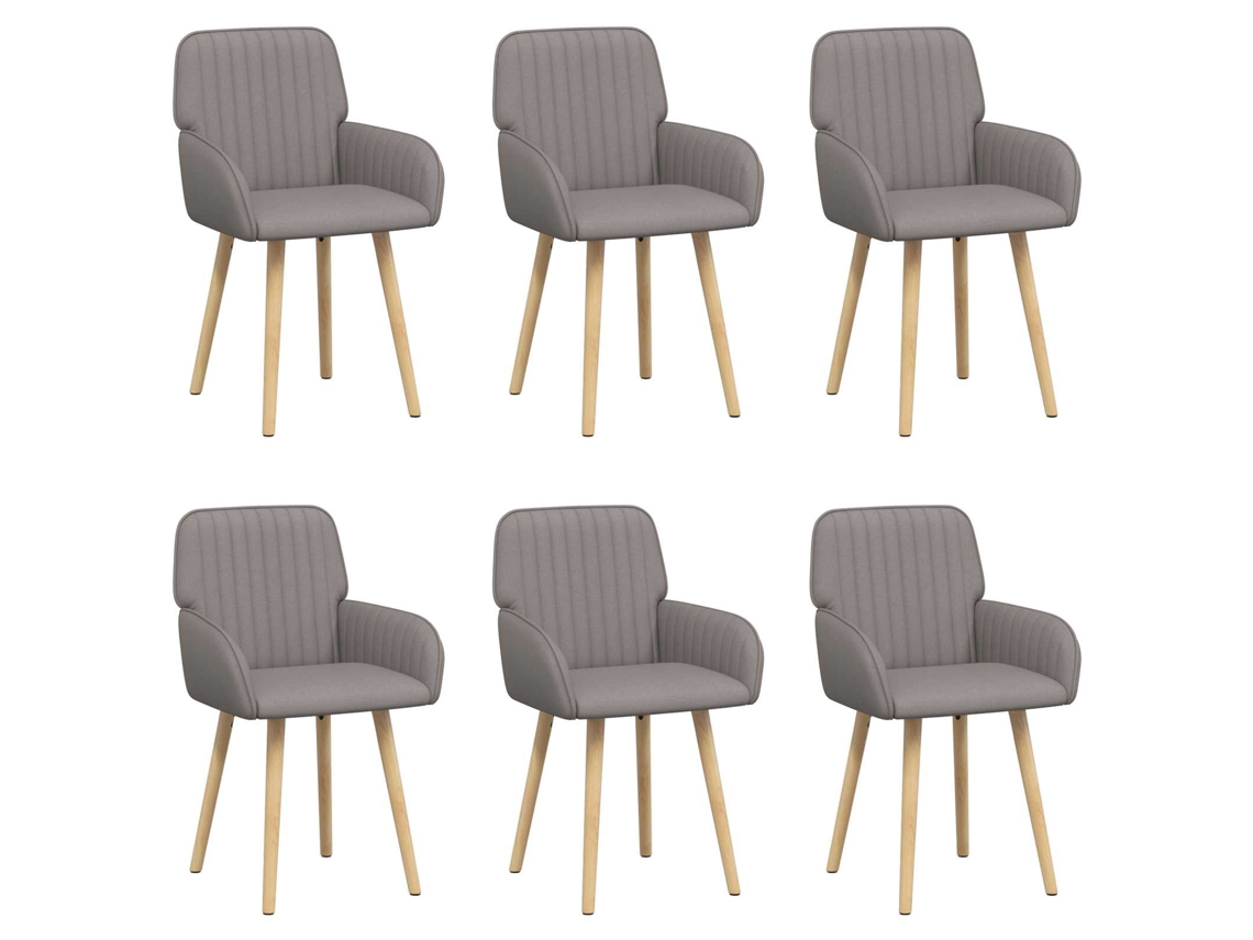 Conjunto 6 Cadeiras De Jantar Vidaxl Castanho-acinzentado Tecido (56,5 X 50 X 87,5 Cm)