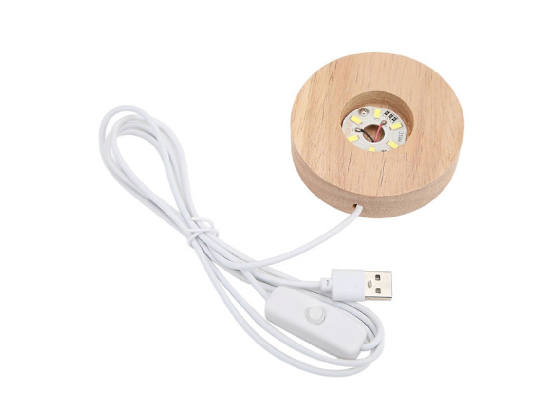 Acessório Decorativo, Em Madeira, 2 Cm, 5 V, Cor Branca, Alimentação Usb, Para Casa, Festas E Composição De Ambientes