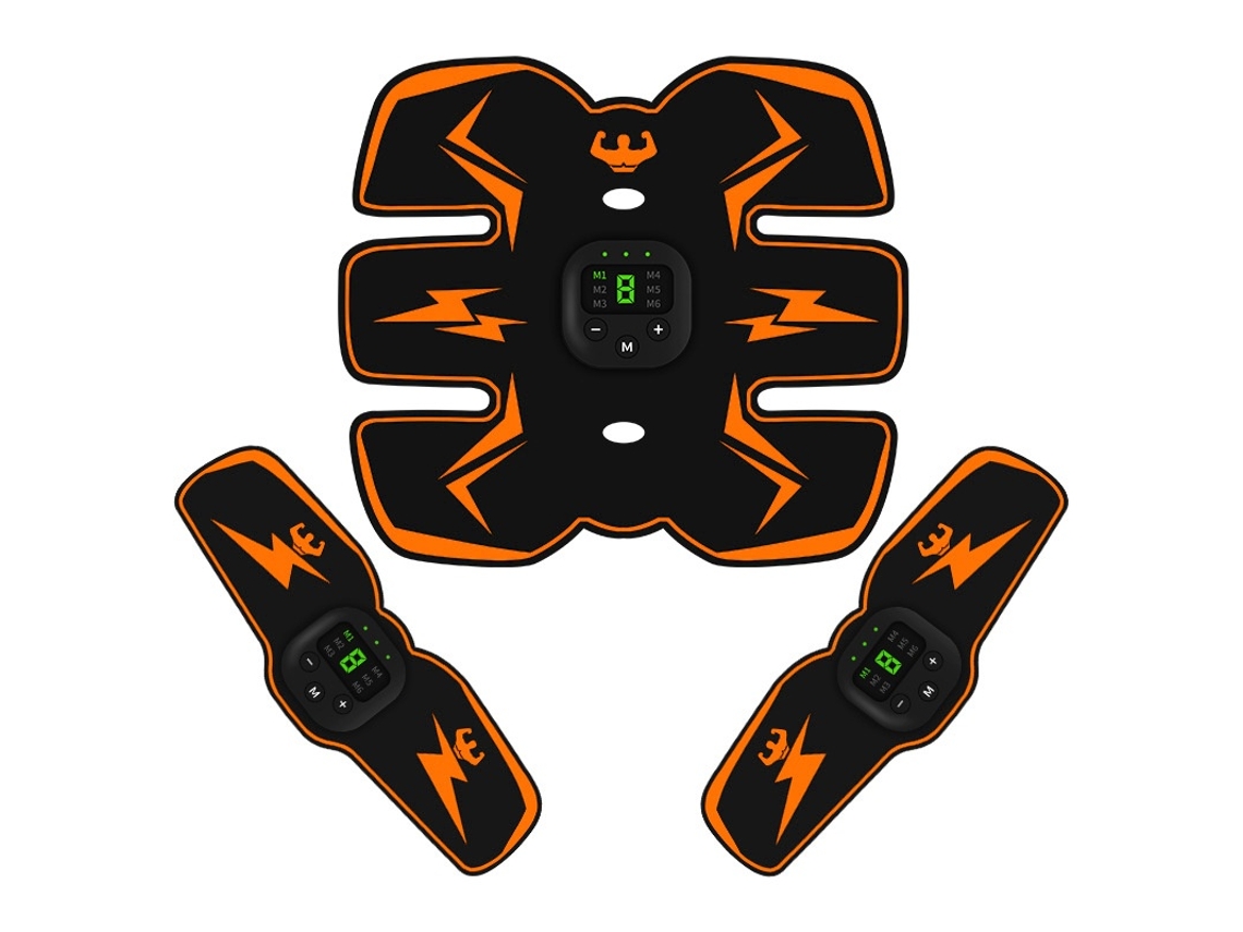 Lurelia Estimulador Abdominal Muscular Abdominal Ems, Equipamento De Treinamento De Braço E Abdômen, Cor Laranja