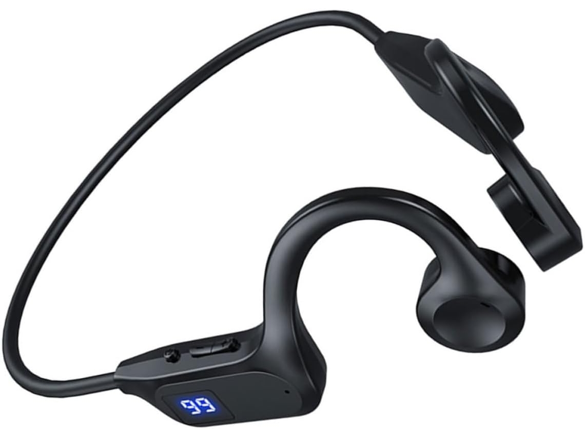 Shineofi Casque Audio À Conduction Osseuse Étanche Noir Insertion De Carte, Écouteurs Recarregáveis En Abs