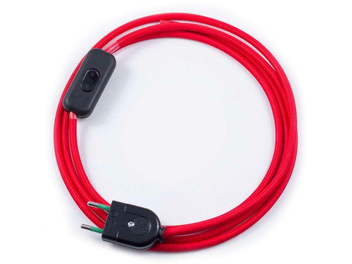 Cabo Têxtil Com Interruptor E Tomada 2X075mm 2M LEDBOX