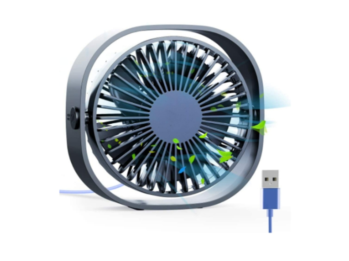 Ventilador Mesa Usb 12.5cm 3.94p 3 Velocidades Azul Yizhood