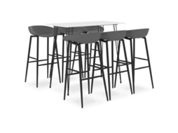 Vidaxl 7 Pcs Conjunto De Bar Branco E Cinzento