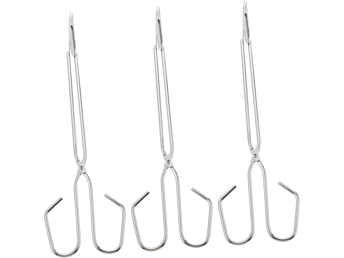 Conjunto De 3 Pinças Ferro Para Madeira Resistentes A Altas Temperaturas Da Popetpop, Acessório Prático Para Casa E